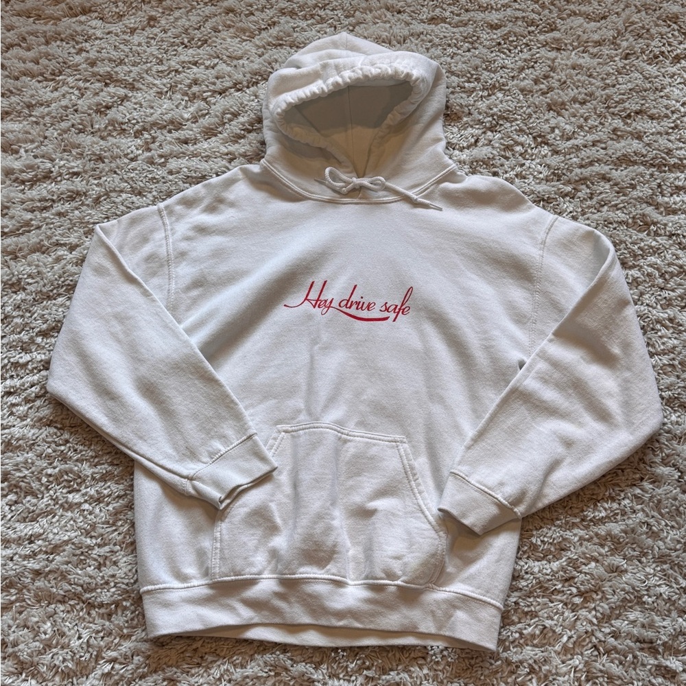 Lonely Ghost White Hoodie - Drive Safe